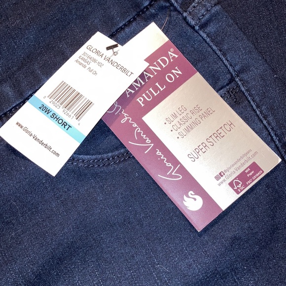 NWT Gloria Vanderbilt 20w Short pull on jeans - Picture 4 of 7